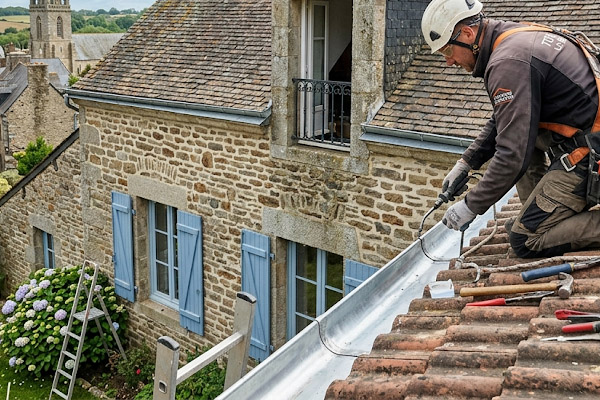 Pose de gouttière en zinc et travaux d'étanchéité